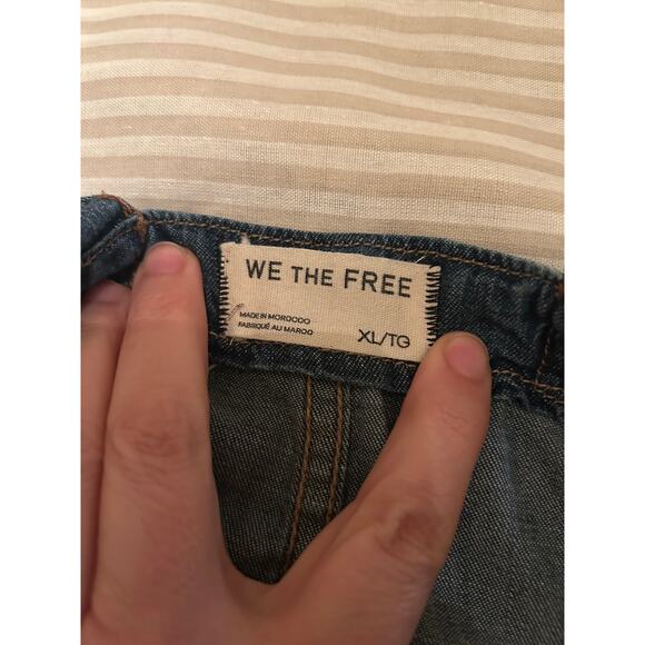 Free People We The Free You've Got The Love Denim Romper size XL - Picture 4 of 5